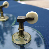 Detail of engraved Kirby castors on the No. 4 model