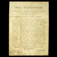 The instruction label of a 1900 Cablegraph